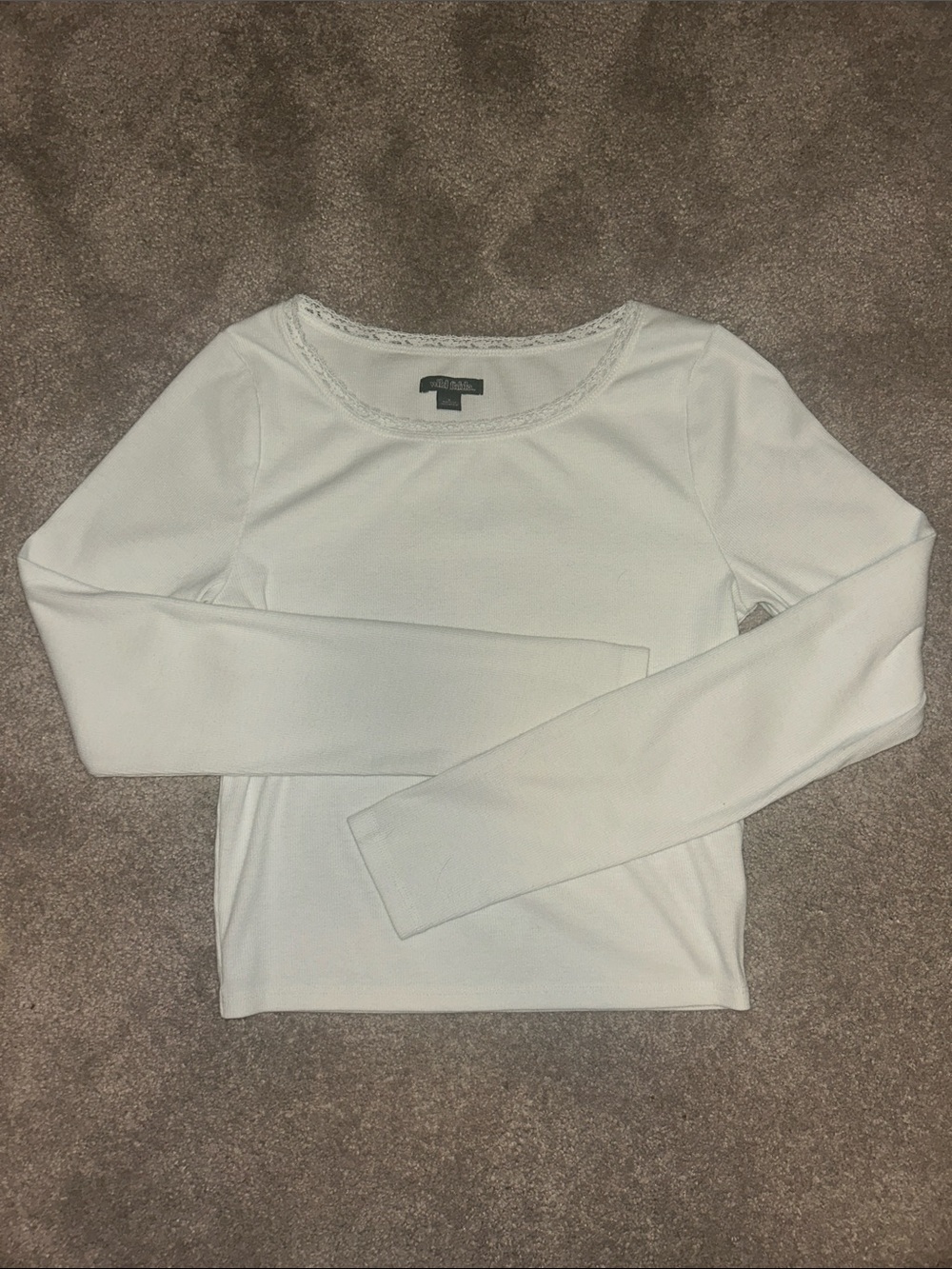 wild fable White Long-Sleeve Scoop Neck Top